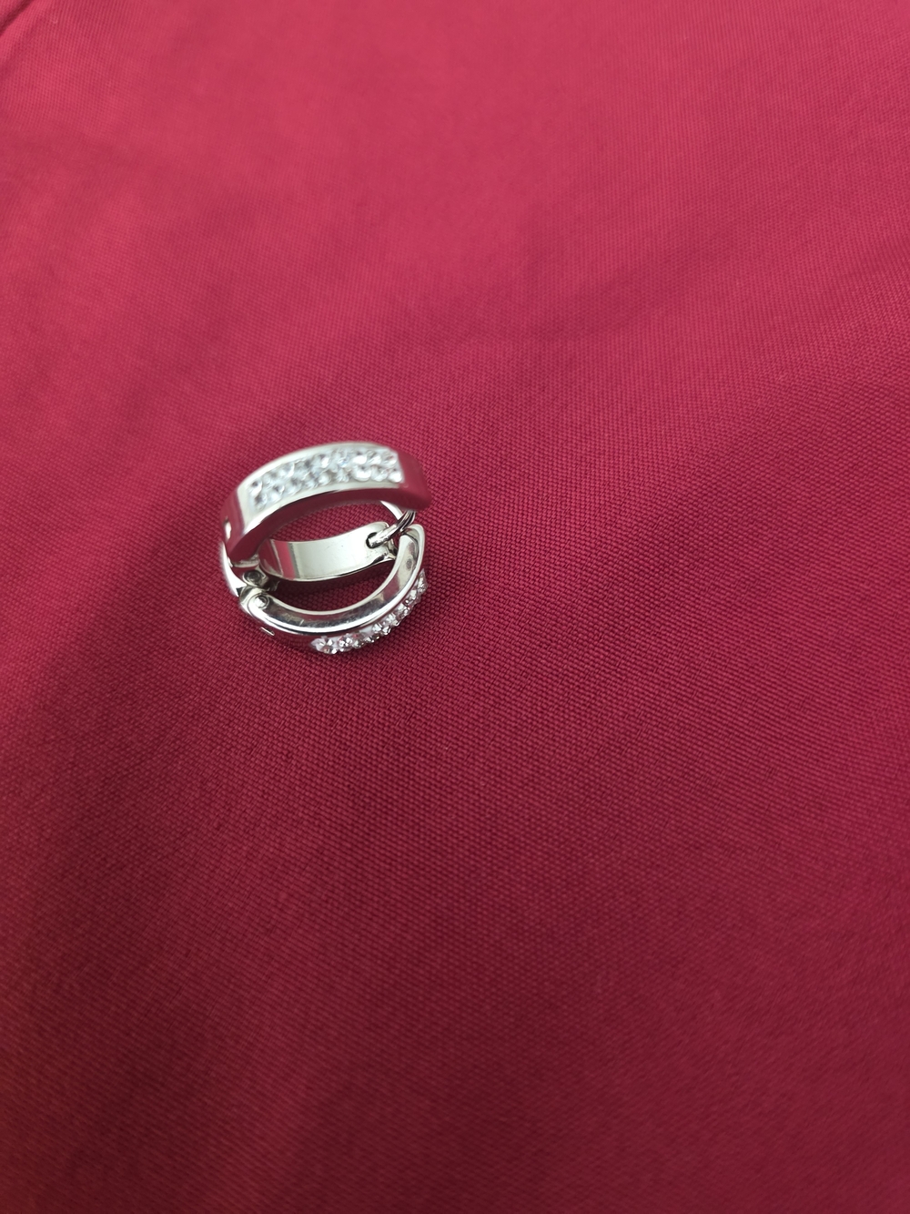 Silver Crystal Huggie Hoop Earrings - Women Jewelry. Silver-plated jogging suit